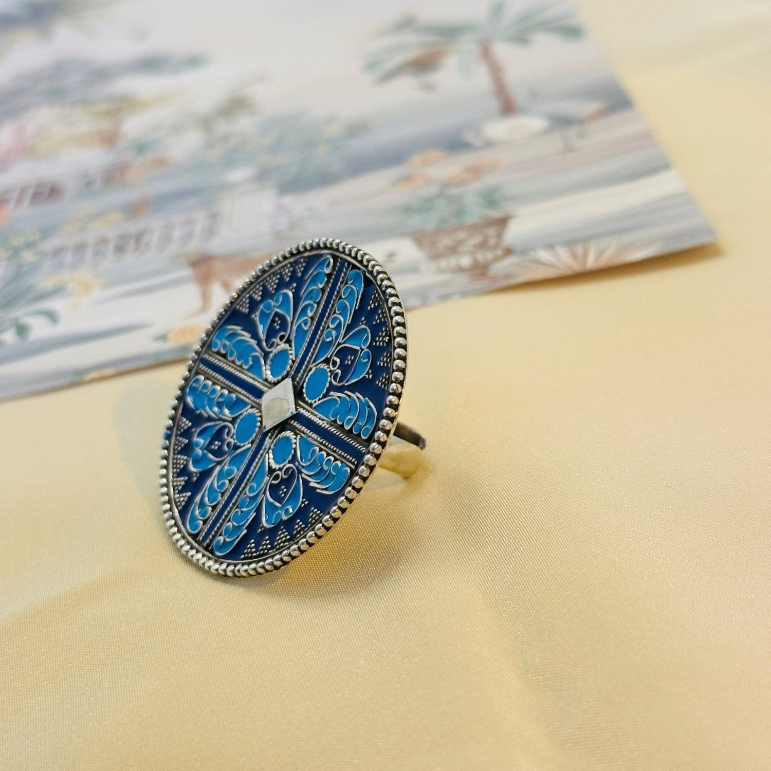 Aarna Enamel Silver 925 Ring
