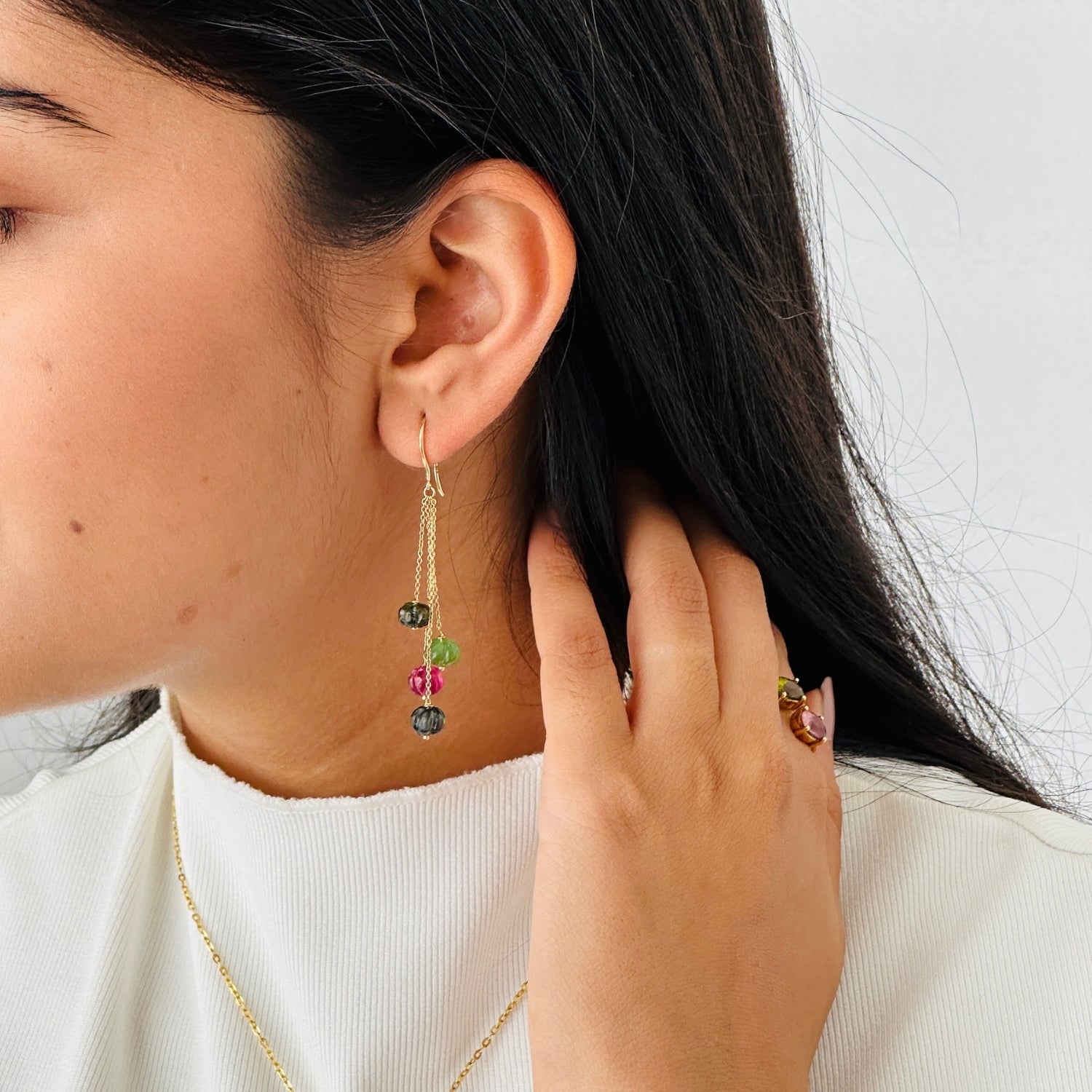 Tourmaline 18K Gold Earrings