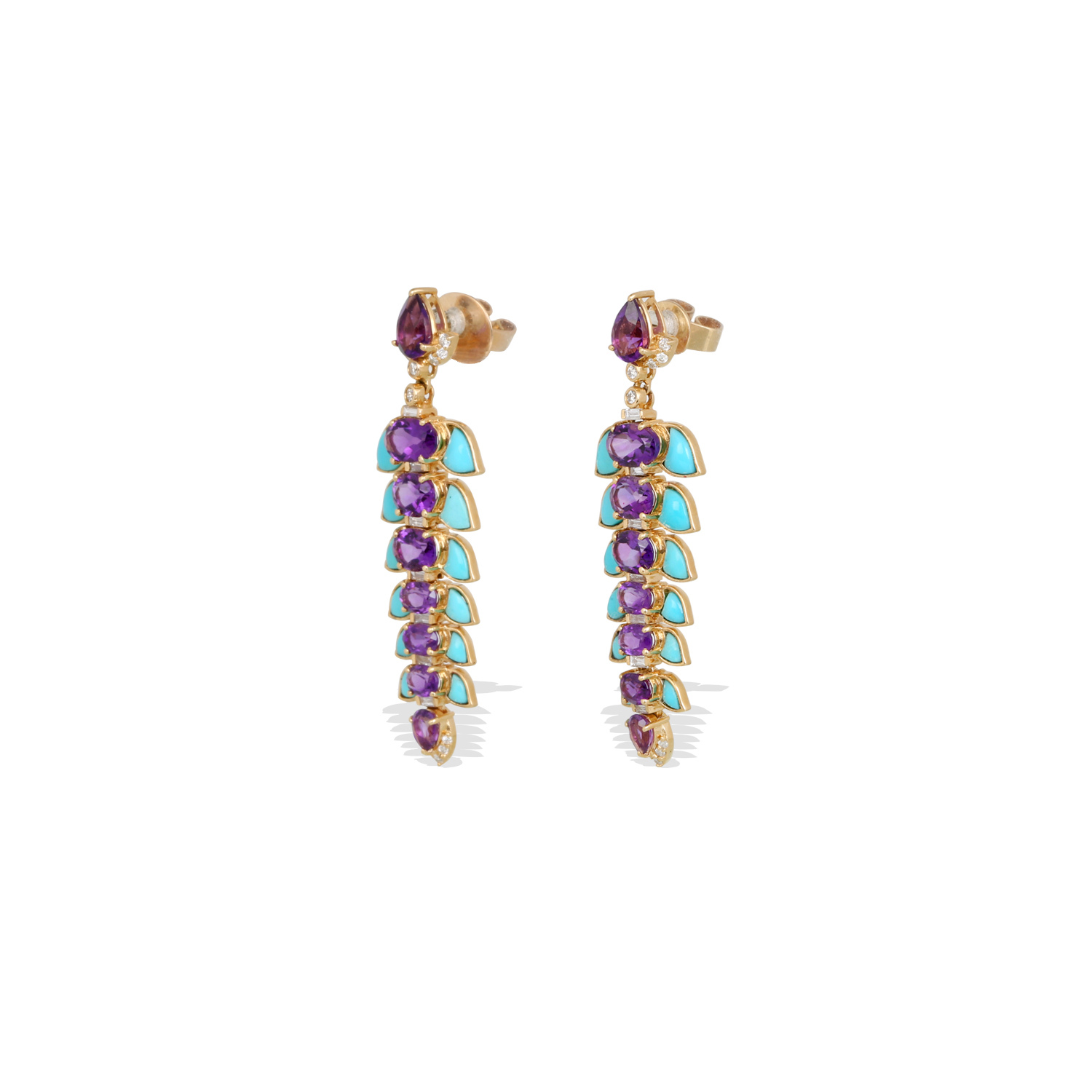 Iro Turquoise & Amethyst Earrings