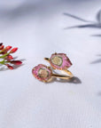 Watermelon Tourmaline 18K Gold Ring