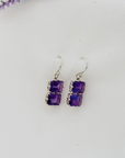 Amethyst 18K White Gold Earrings