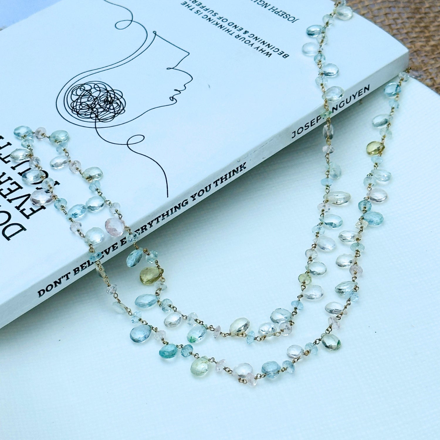 Ariel Aquamarine 18k Gold Plated Silver 925 Necklace