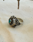 Openable Traditional Turquoise Silver 925 Ring