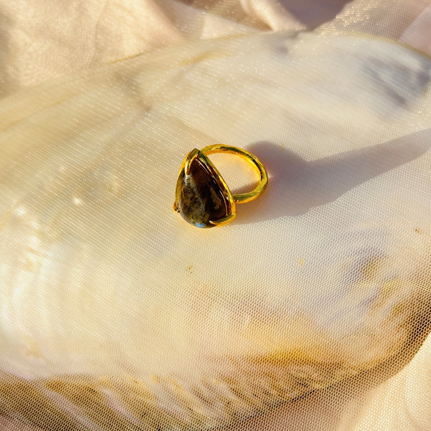 Lisa Labradorite 18K Gold Plated Silver Ring