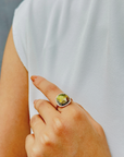 Tourmaline 18K Gold Ring with Diamonds