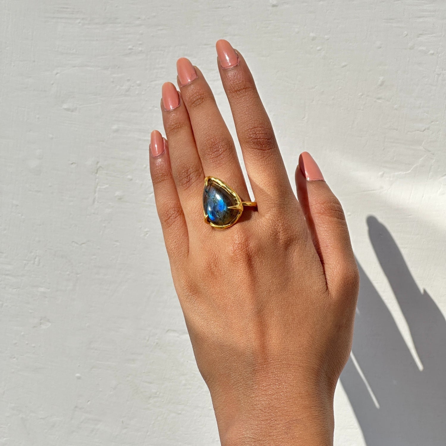 Lisa Labradorite 18K Gold Plated Silver Ring