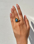 Lisa Labradorite 18K Gold Plated Silver Ring