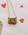 Ellis Amethyst 18K Gold Plated Silver 925 Love Necklace
