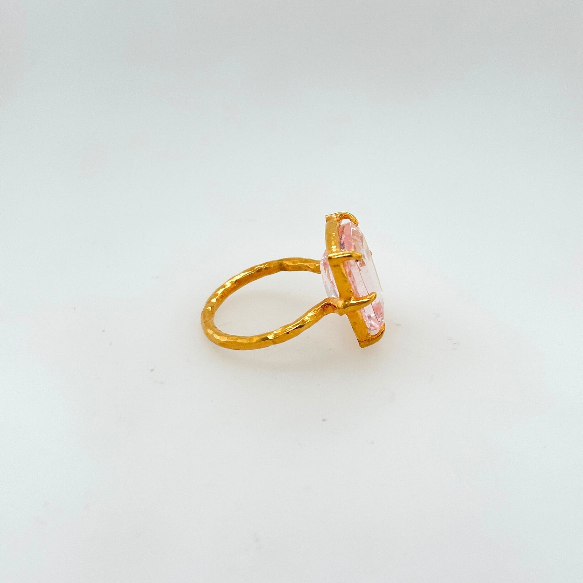 Tofu Morganite Gold Plated Silver Ring