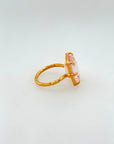 Tofu Morganite Gold Plated Silver Ring