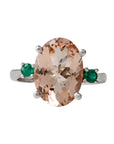 Enchanting emerald & morganite lavishing ring