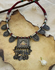 Ganpati Handpainted Silver 925 Necklace