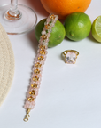 Tofu Morganite Gold Plated Silver Ring
