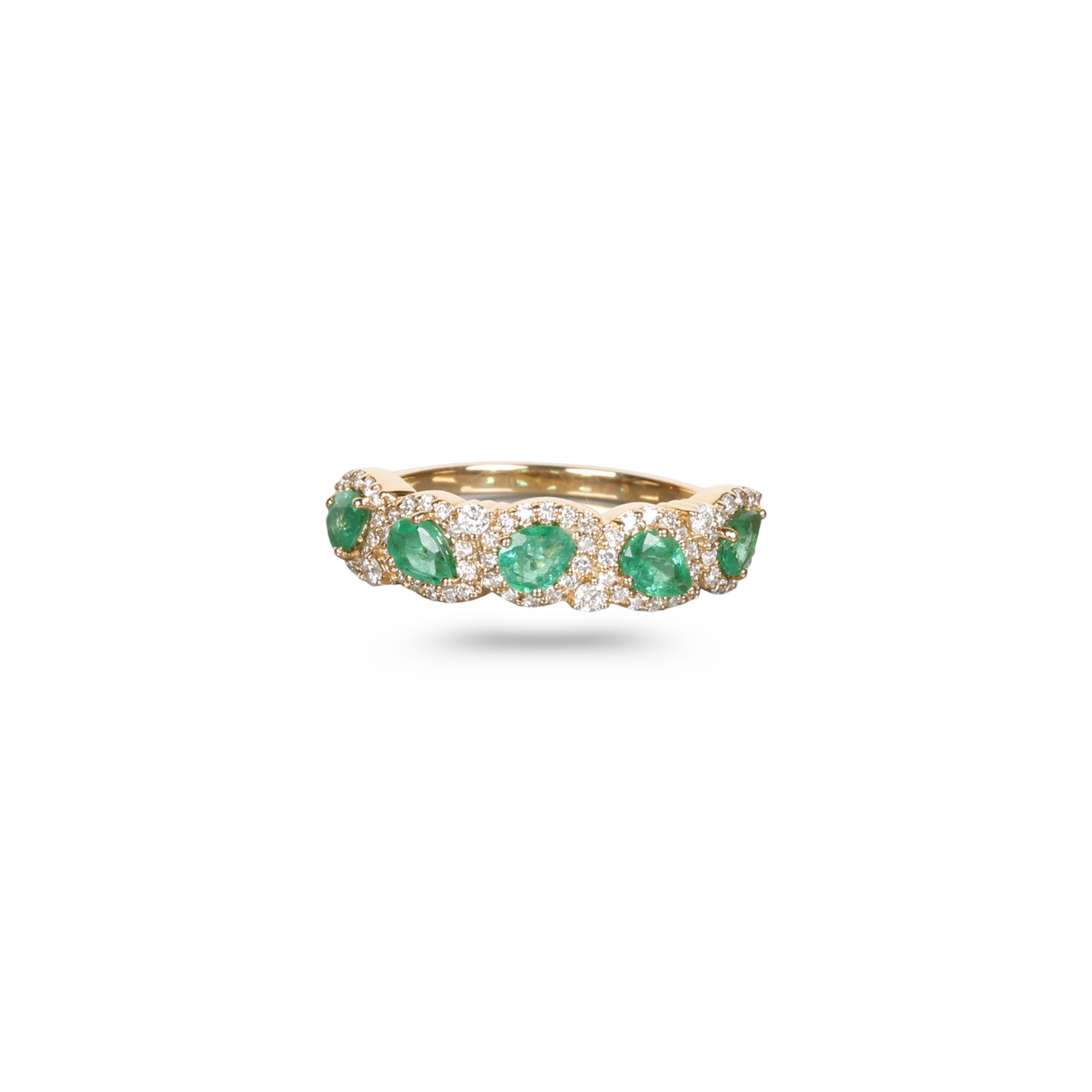 Emerald & Diamond Half Eternity Band