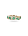 Emerald & Diamond Half Eternity Band