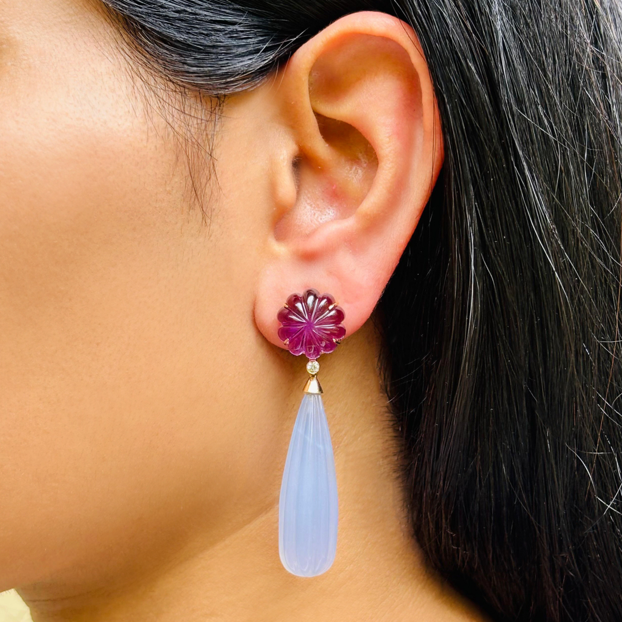 Noe Amethyst & Chalcedony Earrings