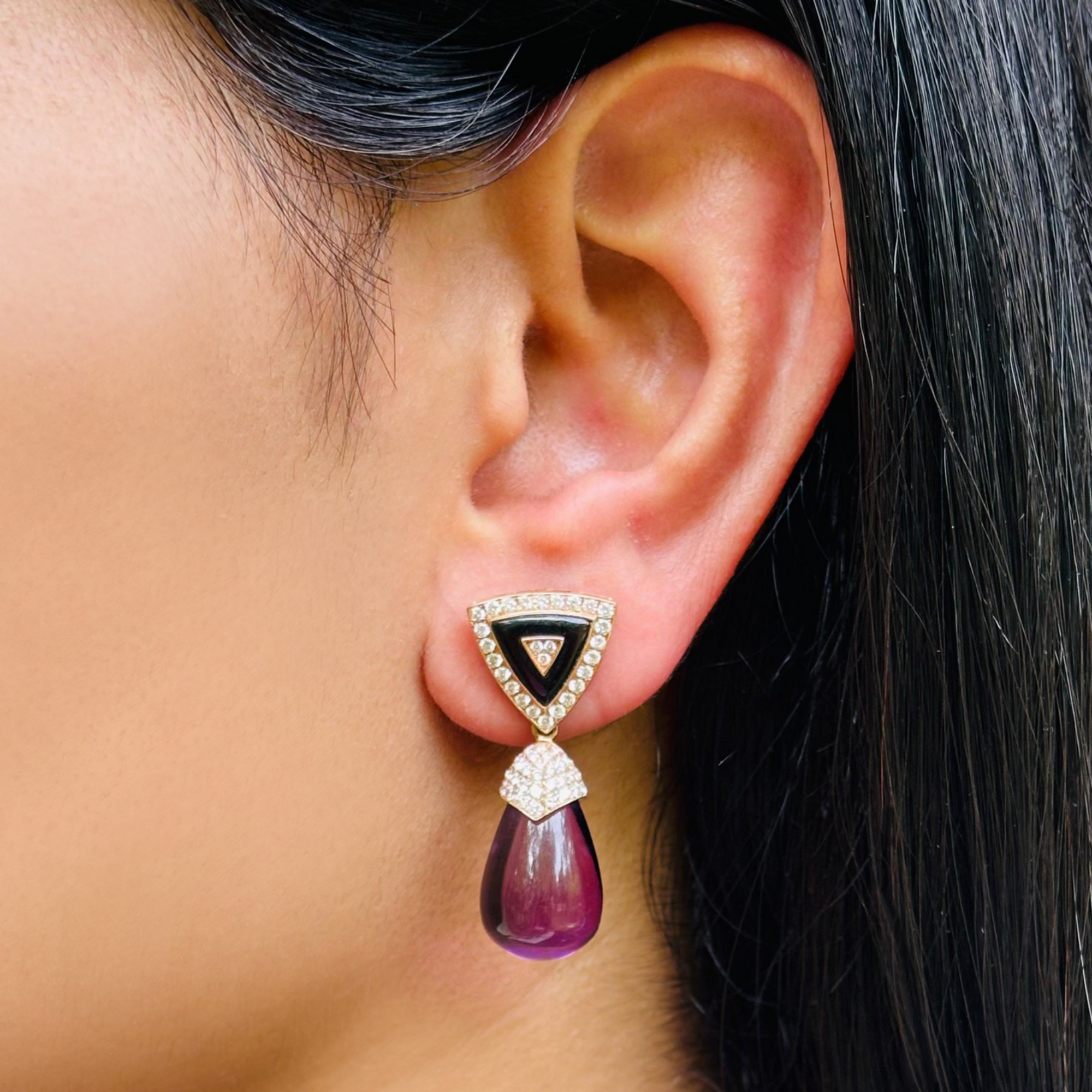 Sui Amethyst & Black Onyx Earrings