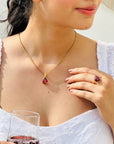 Shine Ruby Gold Plated Silver 925 Love Ring