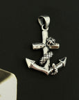 Anchor & Snake Silver 925 Men's Pendant