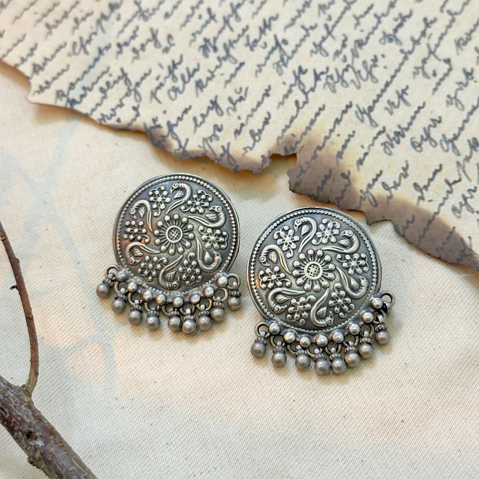 Charita Traditional Silver 925 Earrings