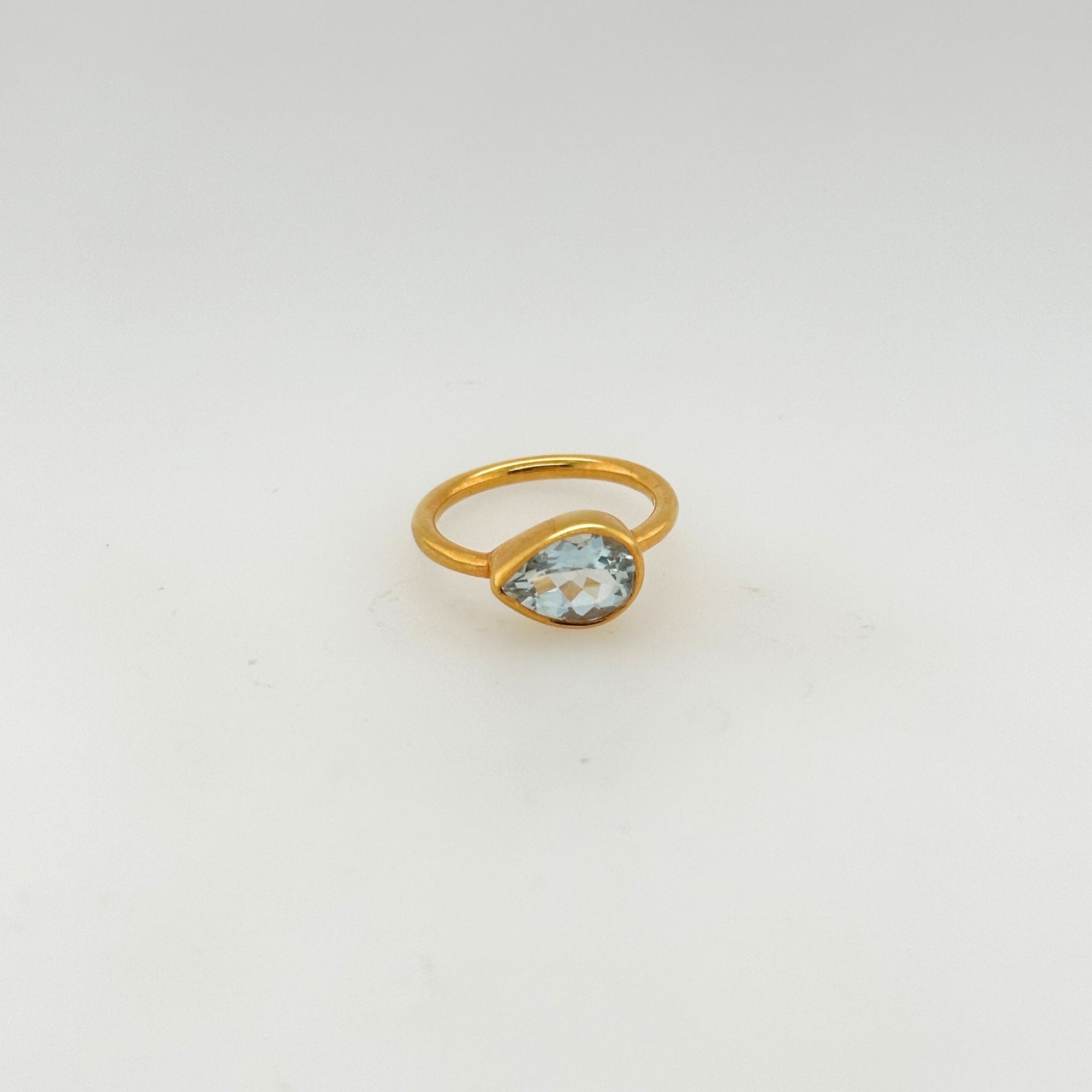 Twyla Aquamarine Gold Plated Silver 925 Ring