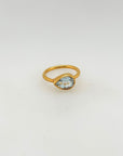 Twyla Aquamarine Gold Plated Silver 925 Ring