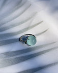 Aquamarine & Emerald 18K White Gold Ring