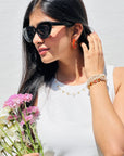 Dahlia Gemstone 18k Gold Plated Silver 925 Hoop Earrings