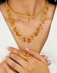 Cadace Citrine 18K Gold Plated Silver 925 Necklace