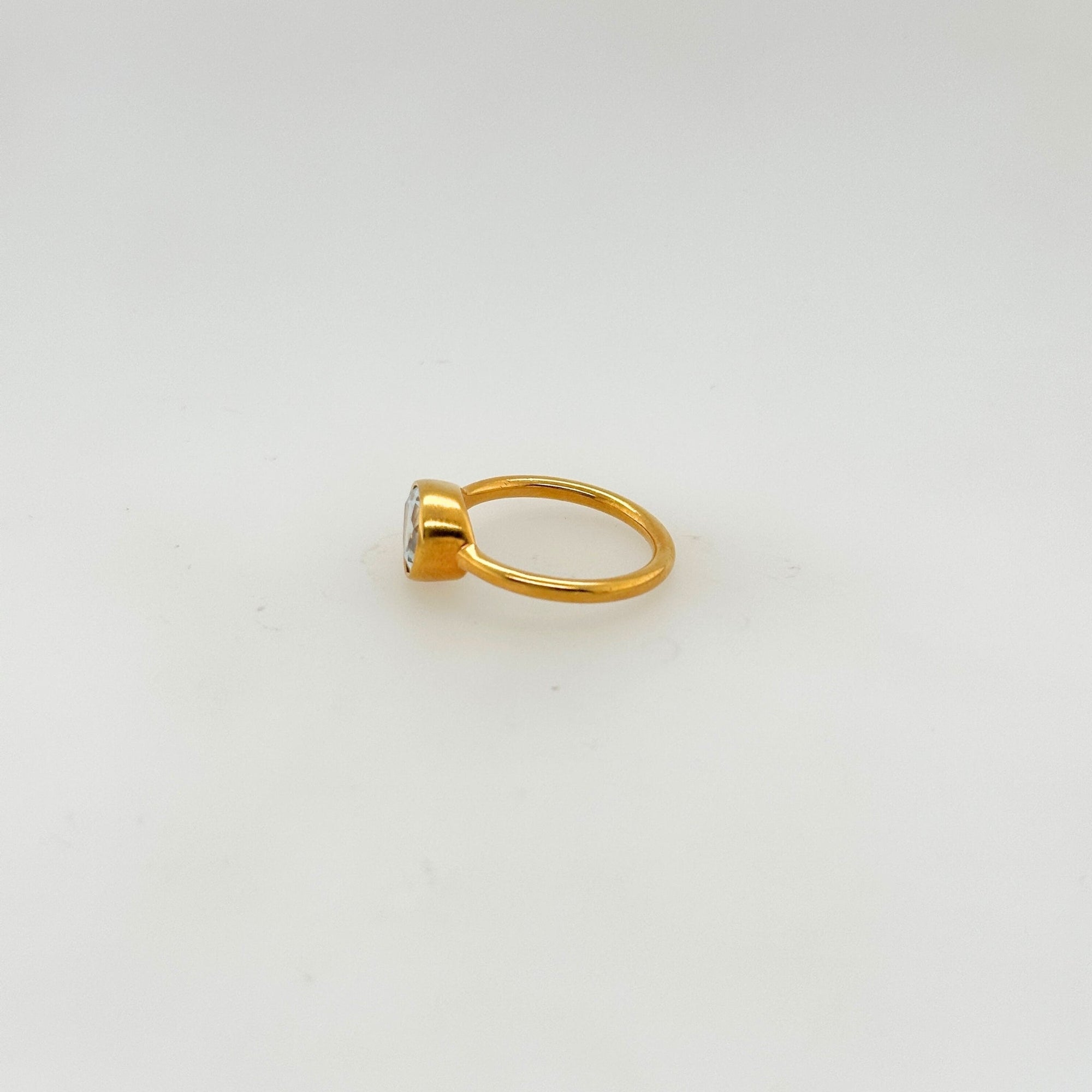 Twyla Aquamarine Gold Plated Silver 925 Ring