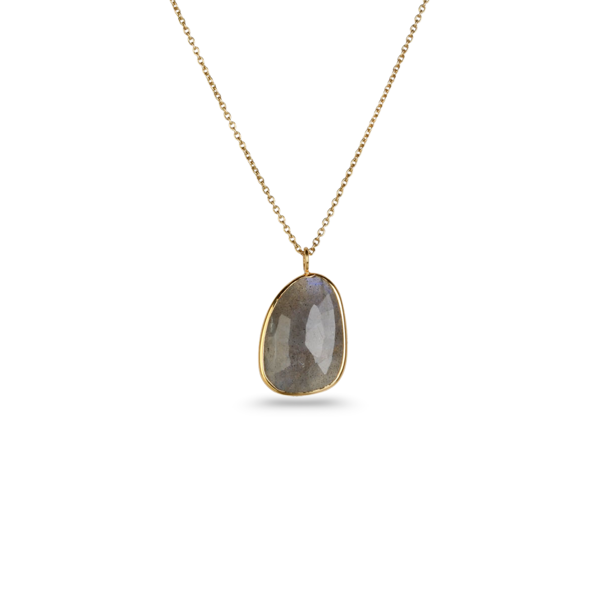 Labradorite 18K Gold Pendant