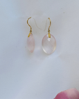 Rose Quartz 18K Gold Earrings