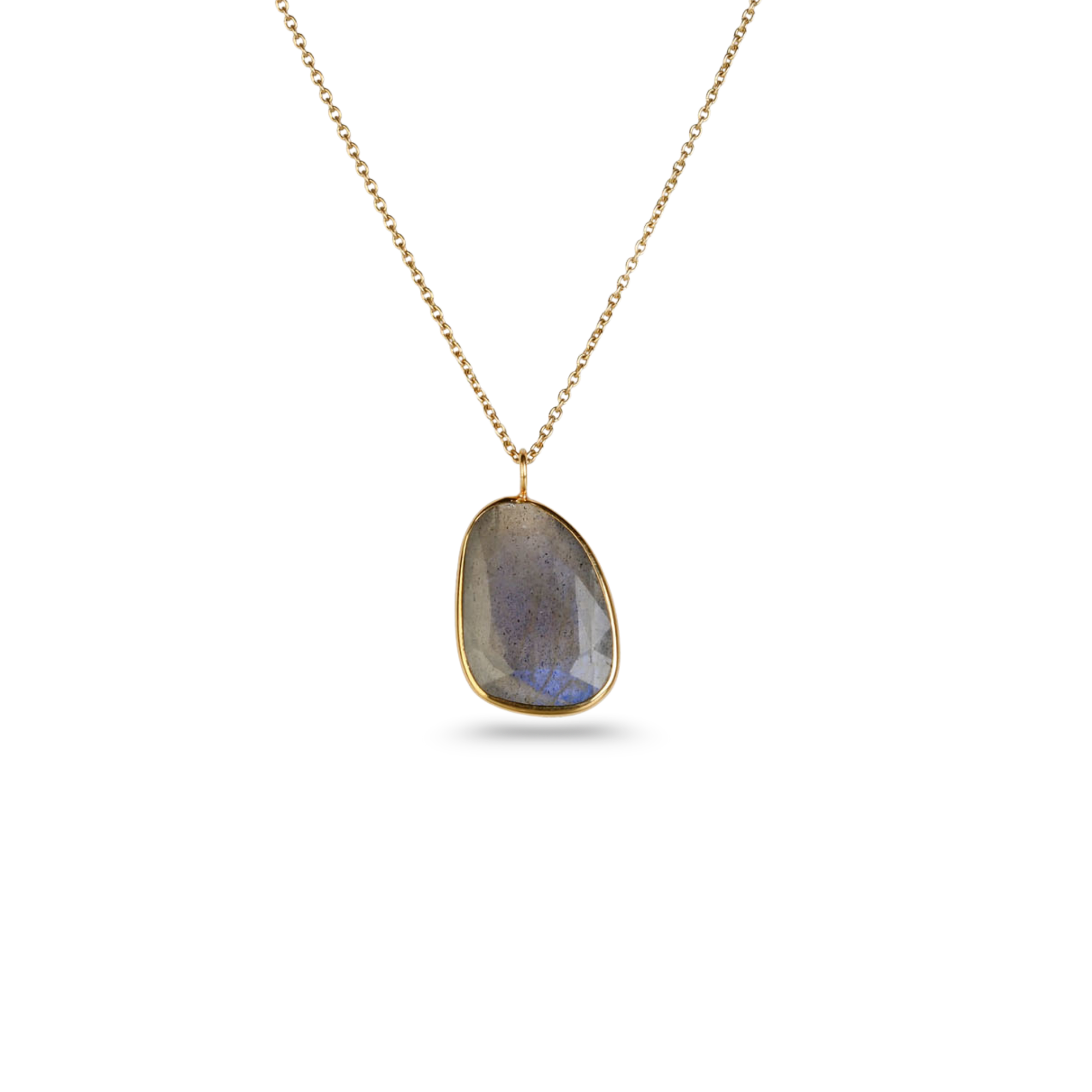 Labradorite 18K Gold Pendant