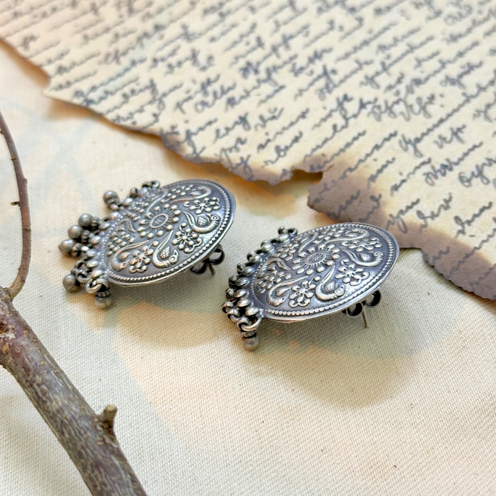 Charita Traditional Silver 925 Earrings