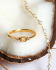 Kooshy Yellow Sapphire and Diamond Gold Plated Silver 925 Ring