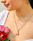 Trian Morganite Gold Plated Silver 925 Love Pendant