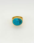 Juno Turquoise Gold Plated Silver 925 Ring