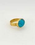 Juno Turquoise Gold Plated Silver 925 Ring