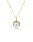 Pearl Round 18k Gold Pendant with Diamonds