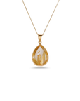 Rutile Quartz Oval 18K Gold Pendant