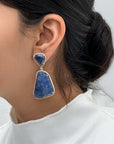 Larisa Sapphire & Zircon Silver 925 Earrings.