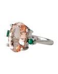 Enchanting emerald & morganite lavishing ring