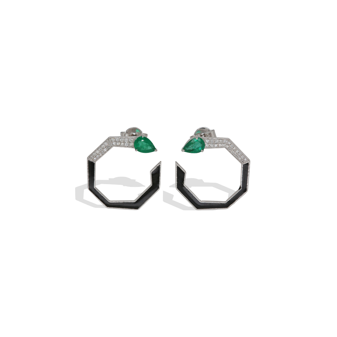 Sperel Emerald 18K Gold Earrings