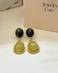 Meno Multi Sapphire Gold Plated Silver 925 Earrings