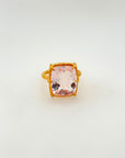 Tofu Morganite Gold Plated Silver Ring