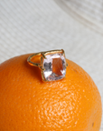 Tofu Morganite Gold Plated Silver Ring