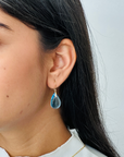 Blue Topaz Drop 18K Gold Earrings