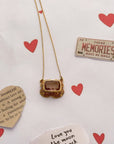 Ellis Amethyst 18K Gold Plated Silver 925 Love Necklace