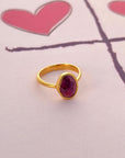 Shine Ruby Gold Plated Silver 925 Love Ring