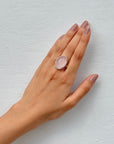 Tisha Rose Quartz 18K Gold Plated Silver 925 Ring